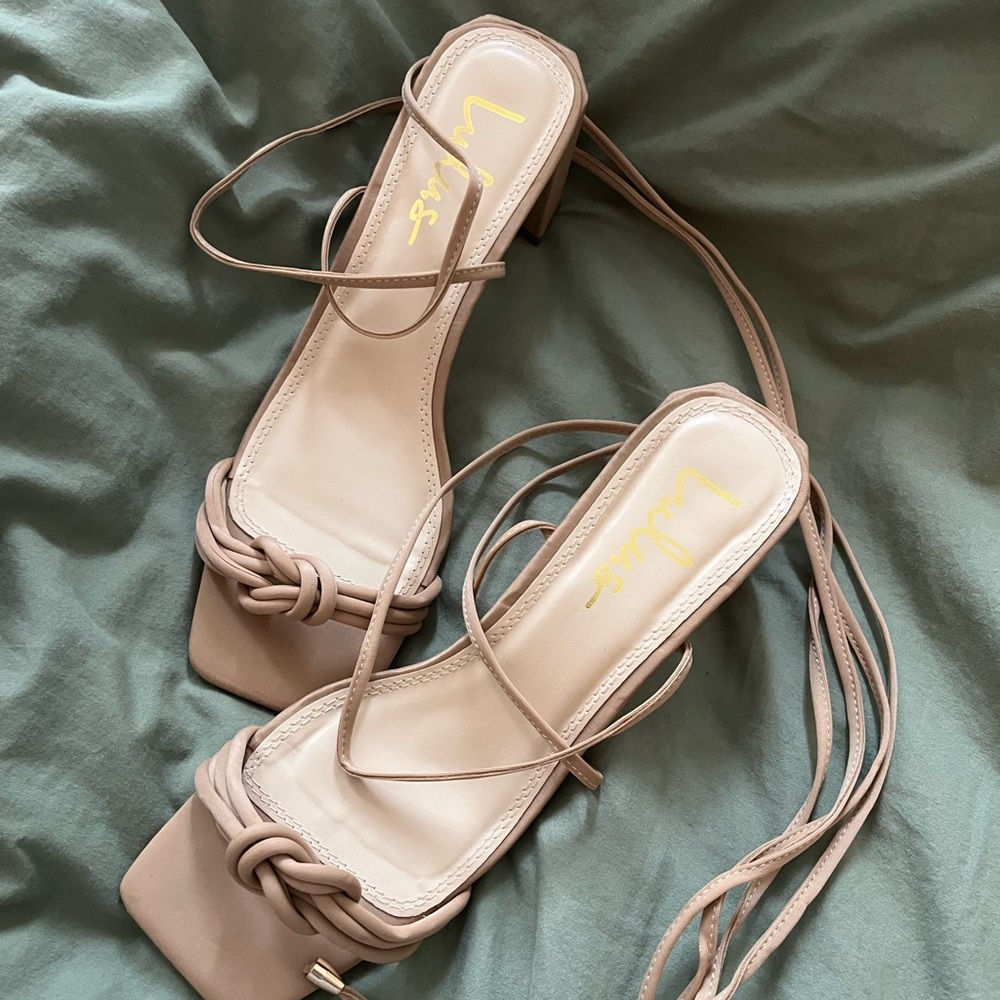 Strappy Square-toe block heels from Lulus (only worn a few times)